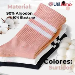 OMAS - Pack 6 Calcetines Antideslizantes Largos Mujer