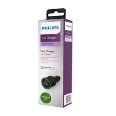PHILIPS - Cargador Auto Doble USB Carga Rapida USB Lightning