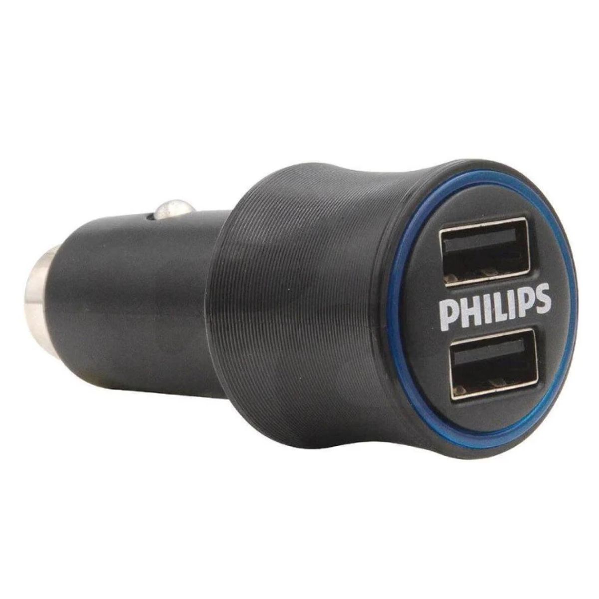PHILIPS - Cargador Auto Doble USB Carga Rapida USB Lightning Philips