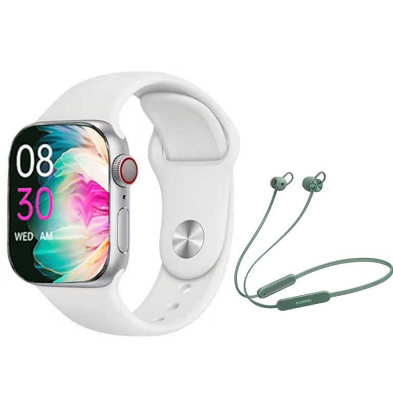 Audífonos Bluetooth Freelace Lite Verde Y Toumi Watch S10 pro-W