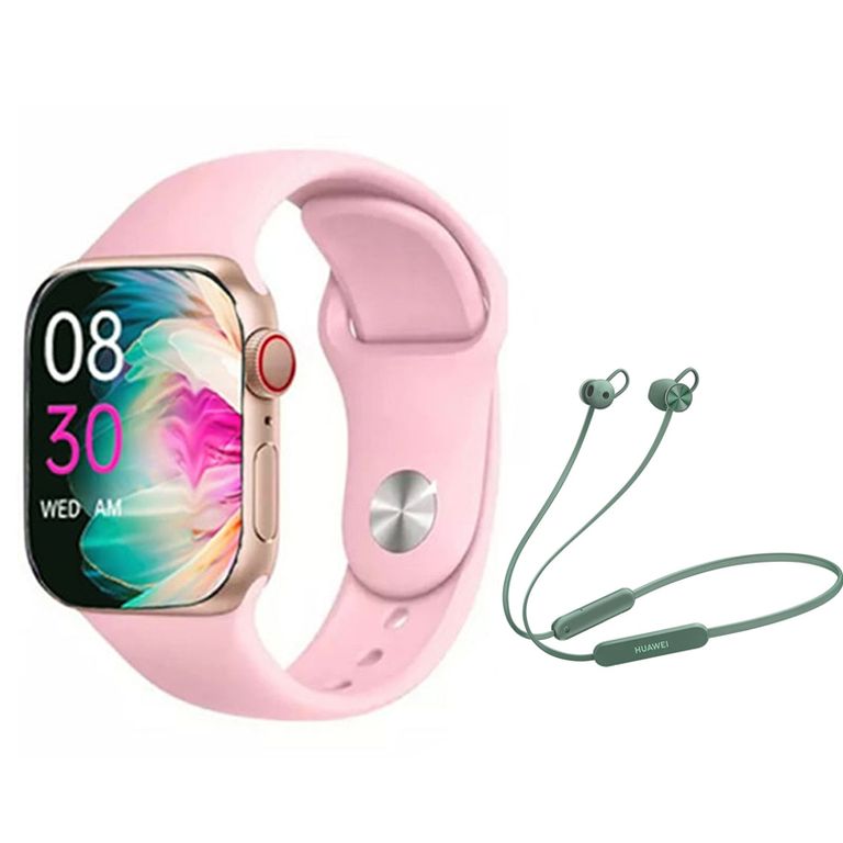 Audífonos Bluetooth Freelace Lite Verde Y Toumi Watch S10 pro-P