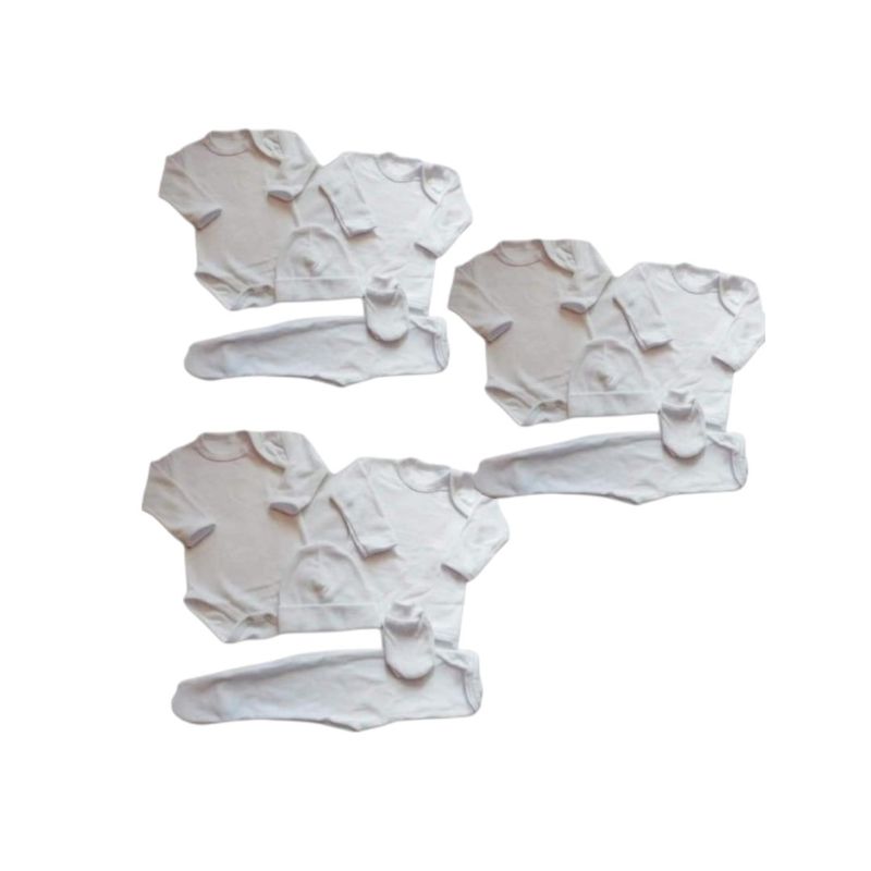CORONA - AJUAR BEBE Tripack 3 a 6 meses BLANCO