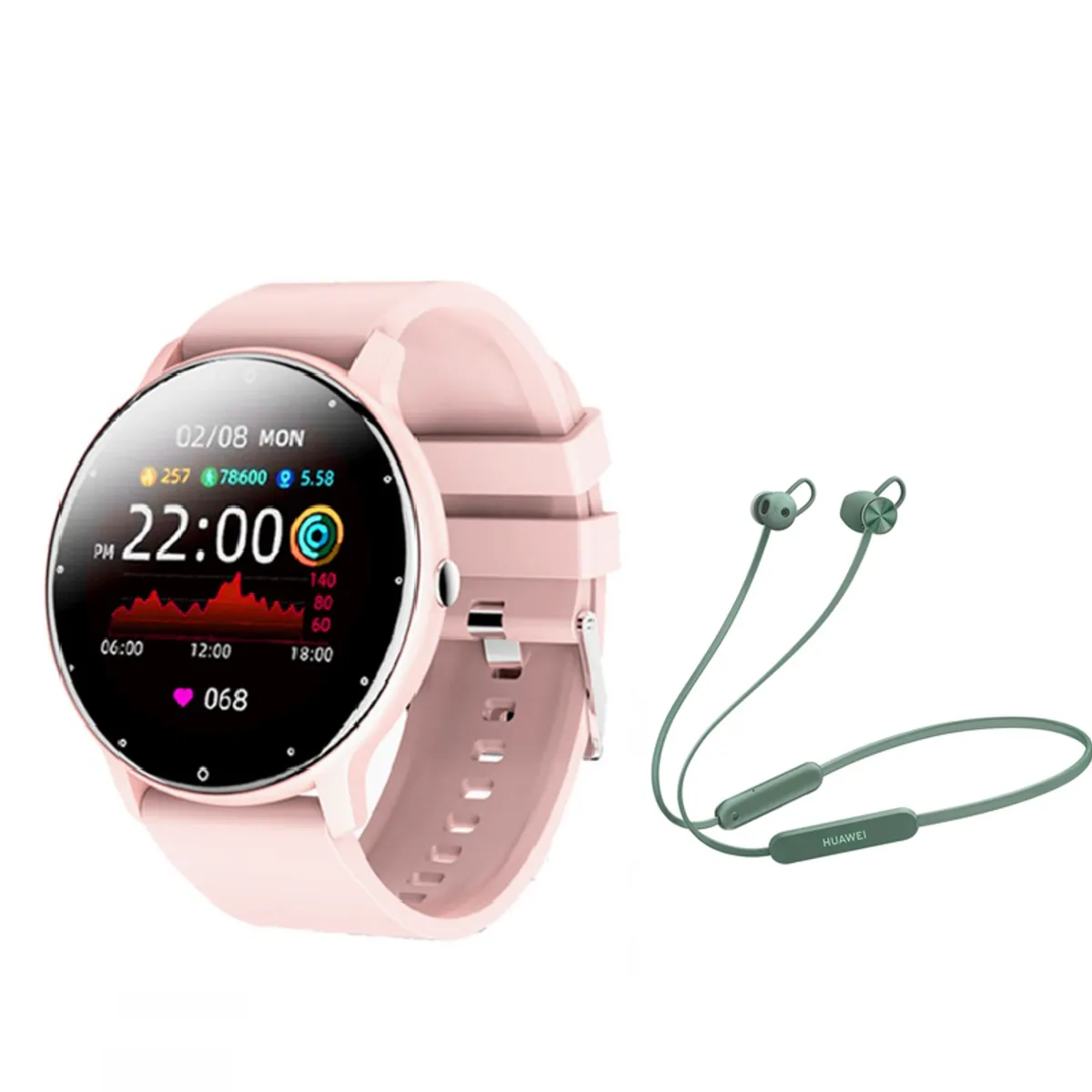 HUAWEI - Audífonos Bluetooth Huawei Freelace Lite Verde Y  Toumi Fit Pro-P watch