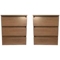 SET 2 VELADORES DORMITORIO CALVARI 3 CAJONES MADERA