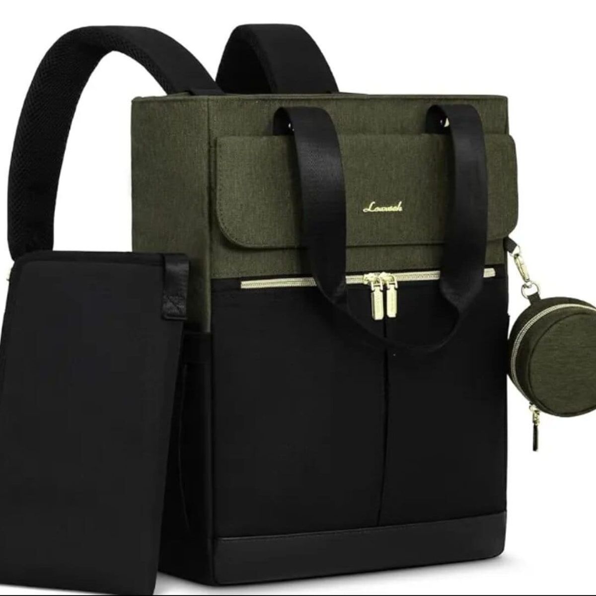 GENERICO - Bolso Maternal 2 en 1 Mochila y Bandolera con Cambiador - Negro