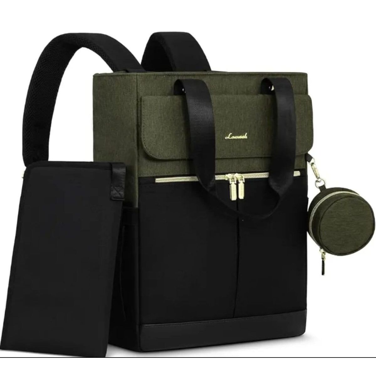 GENERICO - Bolso Maternal 2 en 1 Mochila y Bandolera con Cambiador - Negro