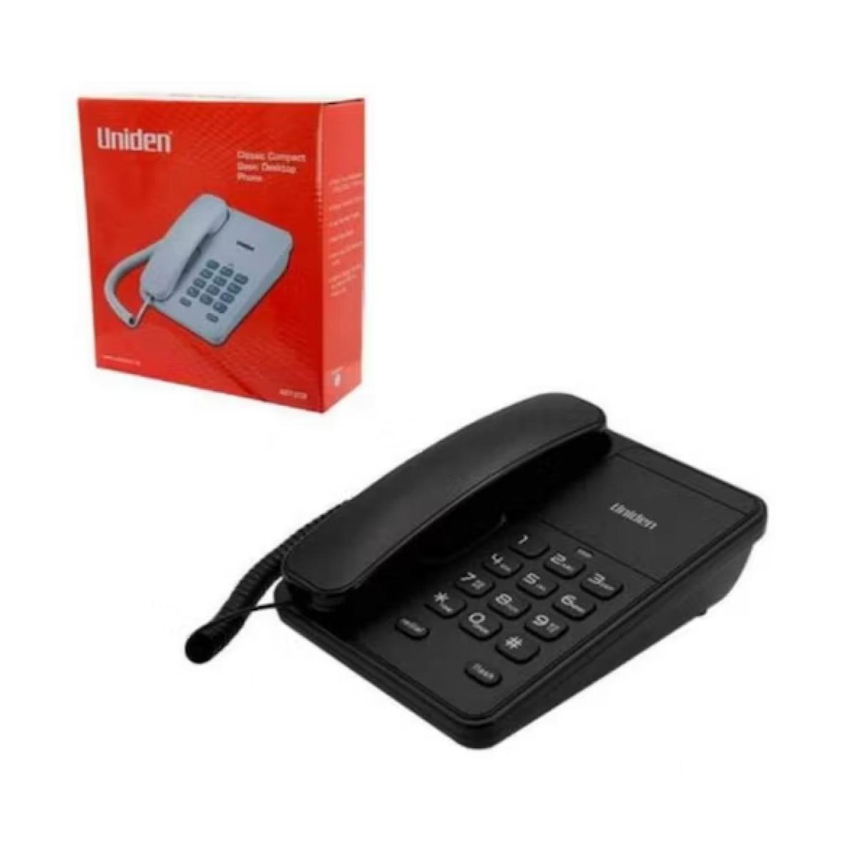 UNIDEN - Telefono Sobremesa Botones Grandes Negro 7202 Uniden