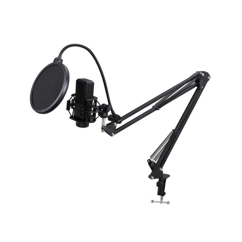 PHILCO - Kit Grabacion Microfono Negro Antipop Atril Metalico Philco