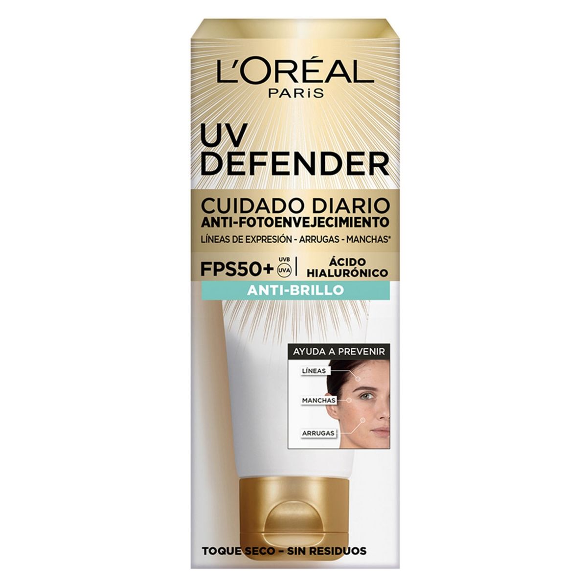 DERMO EXPERTISE - Protector Solar Facial Uv Defender Anti Brillo 40 Ml Dermo Expertise