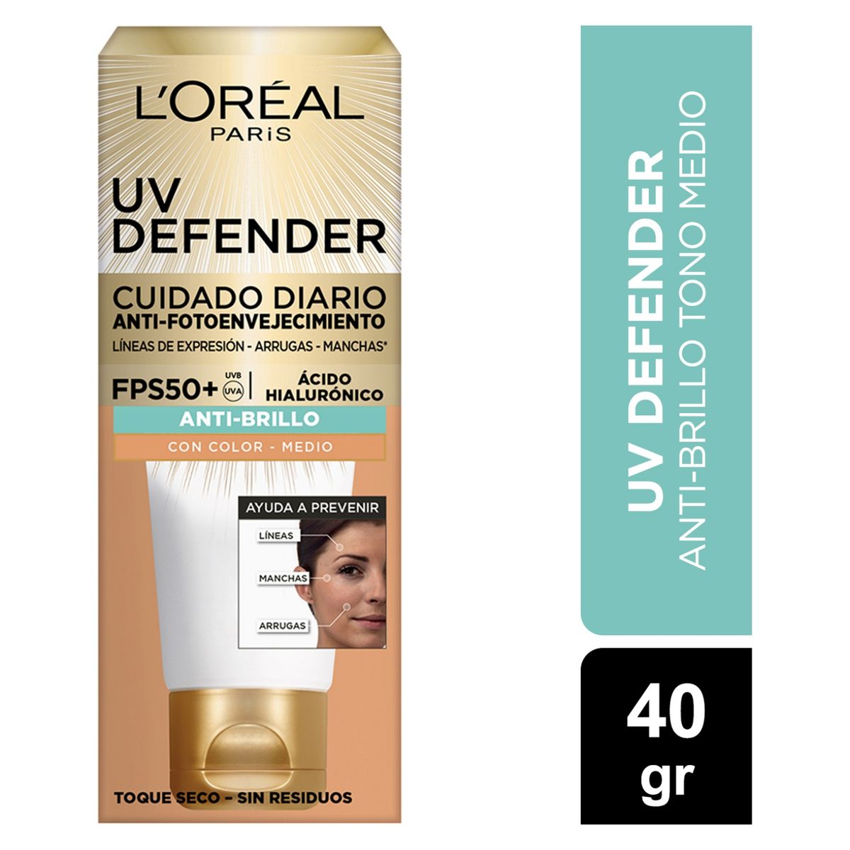 DERMO EXPERTISE - Uv Defender Anti Brillo Tono Medio Dermo Expertise