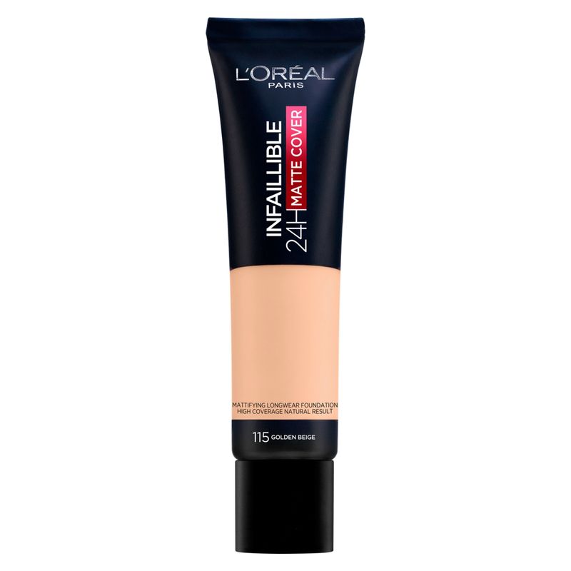 LOREAL PARIS - Base Maquillaje Infallible Matte Cover 115 Beige Dore  Loreal Paris