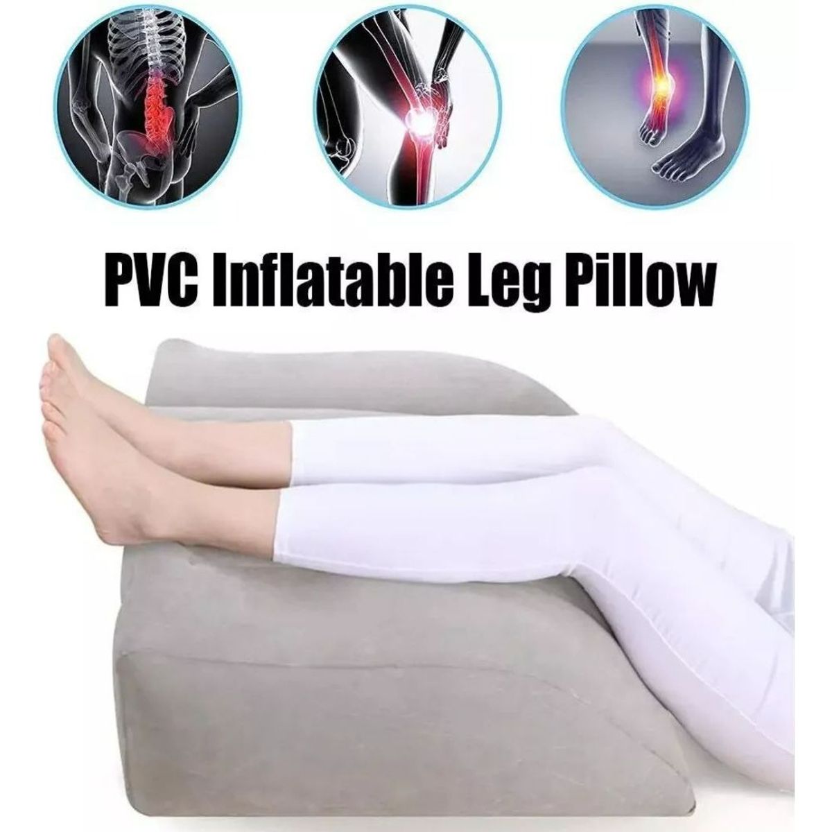 VETECASA - Cojín Elevador De Piernas Para Dormir + Bolsa Almacenamiento