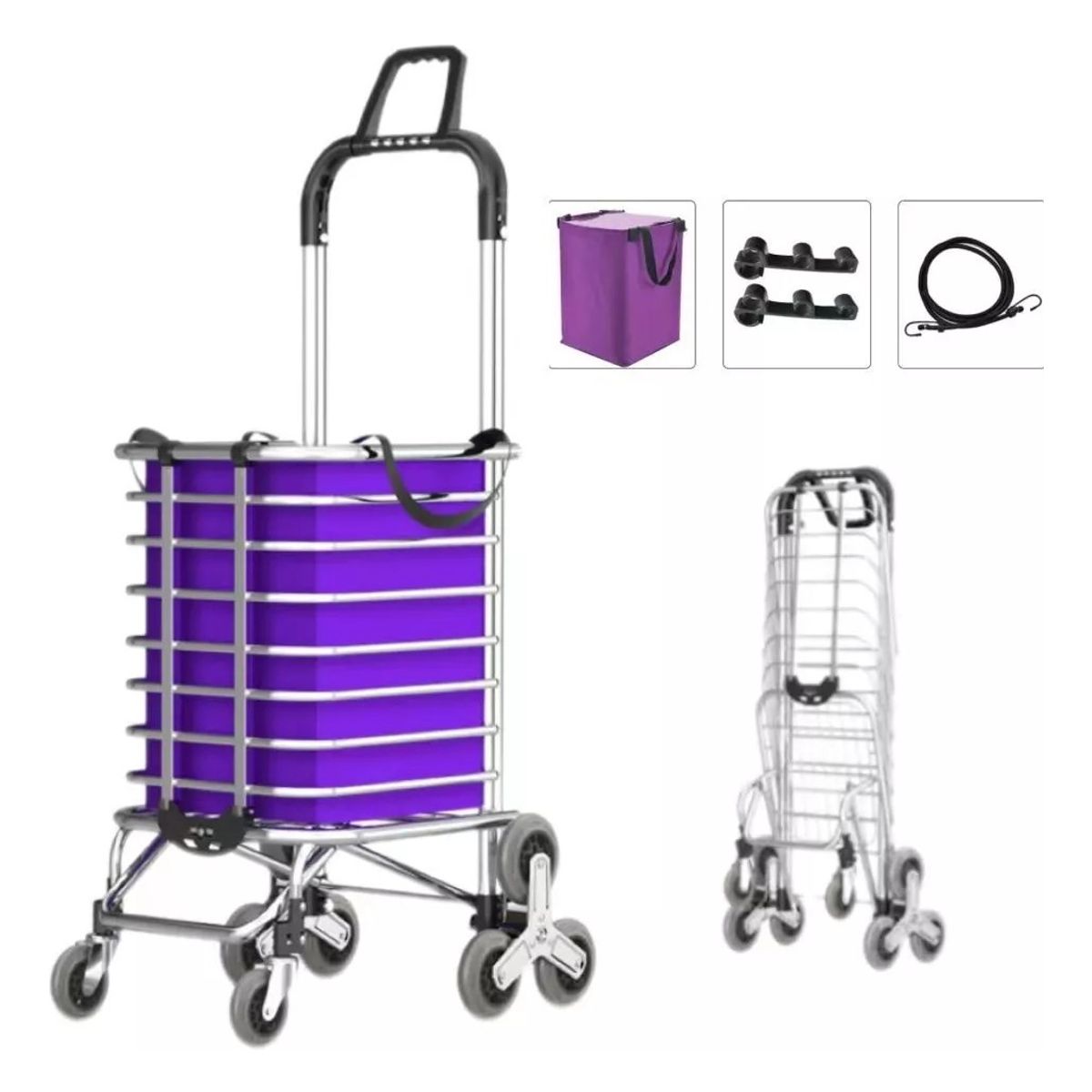 ANYHOGAR - Carro Feria Carrito Compra Supermercado Para Escaleras