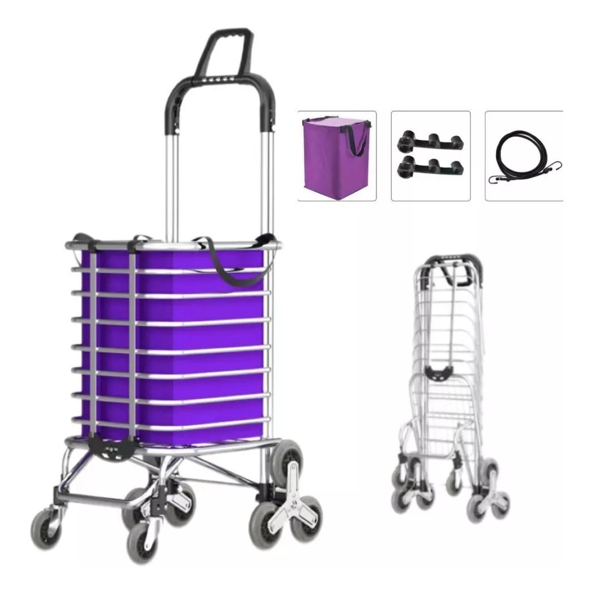 ANYHOGAR - Carro Feria Carrito Compra Supermercado Para Escaleras