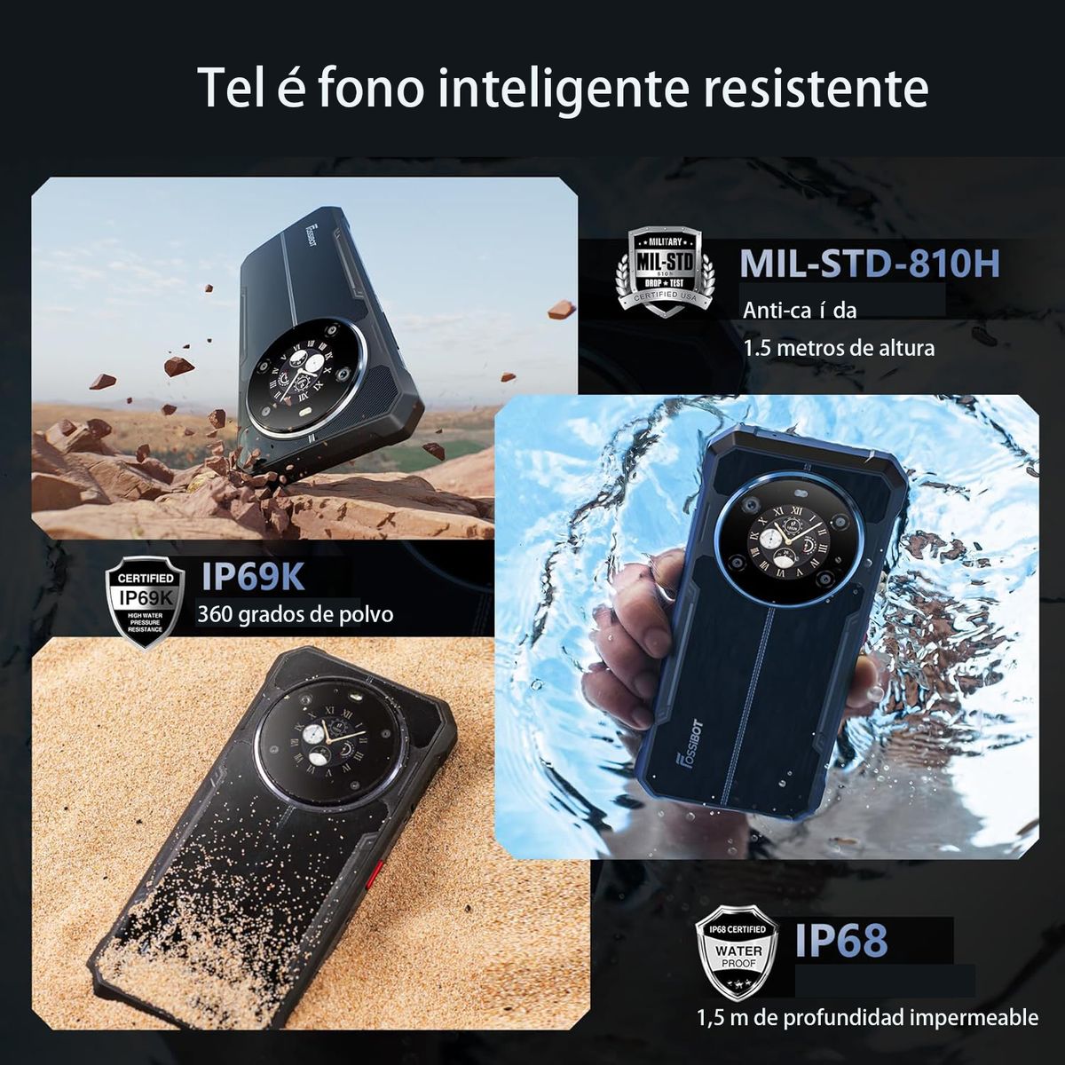 OUKITEL - Fossibot F109 5G Celular 24GB+256GB 10600mAh Smartphone