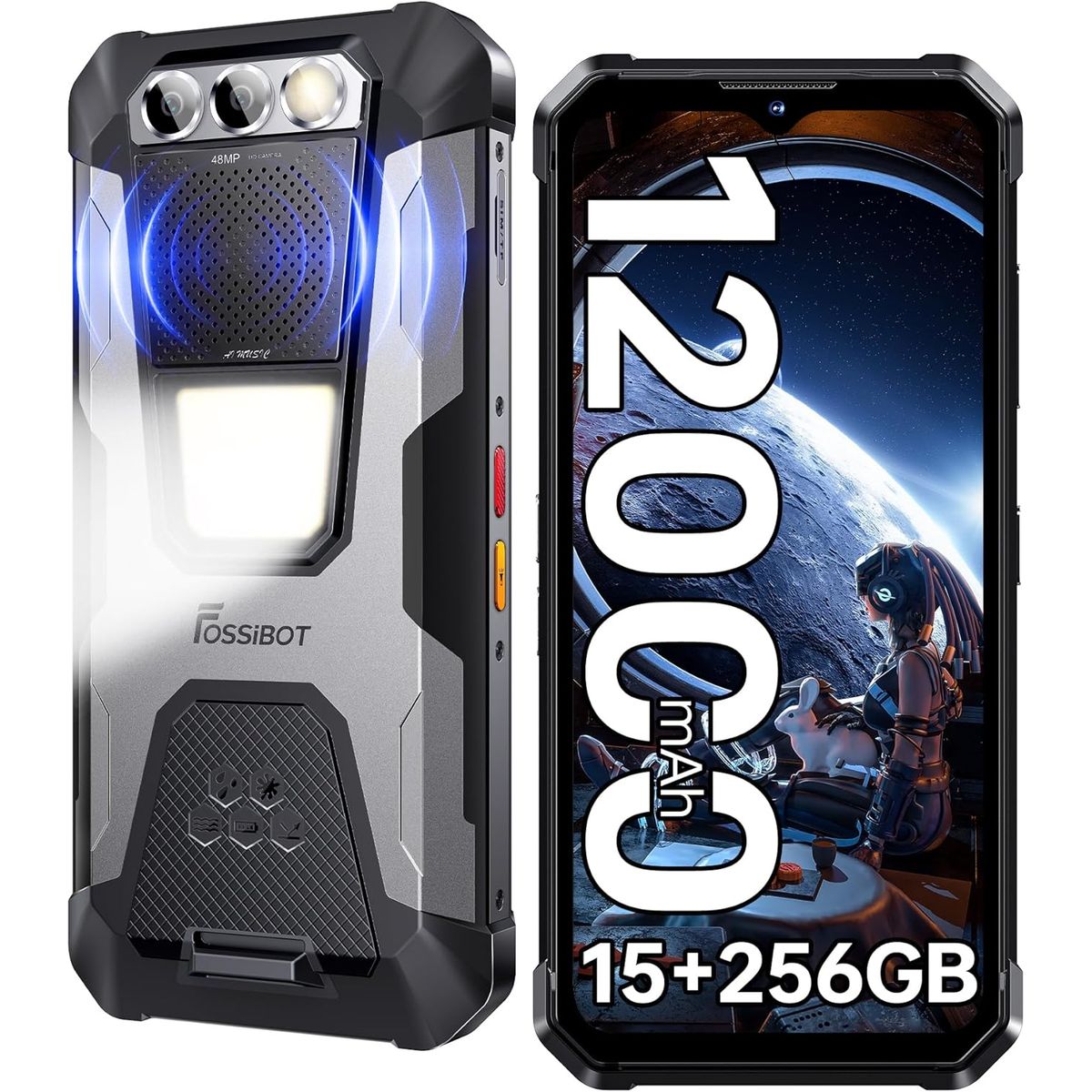 OUKITEL - Fossibot F106 Pro Celular 15GB+256GB 12000mAh Smartphone NFC
