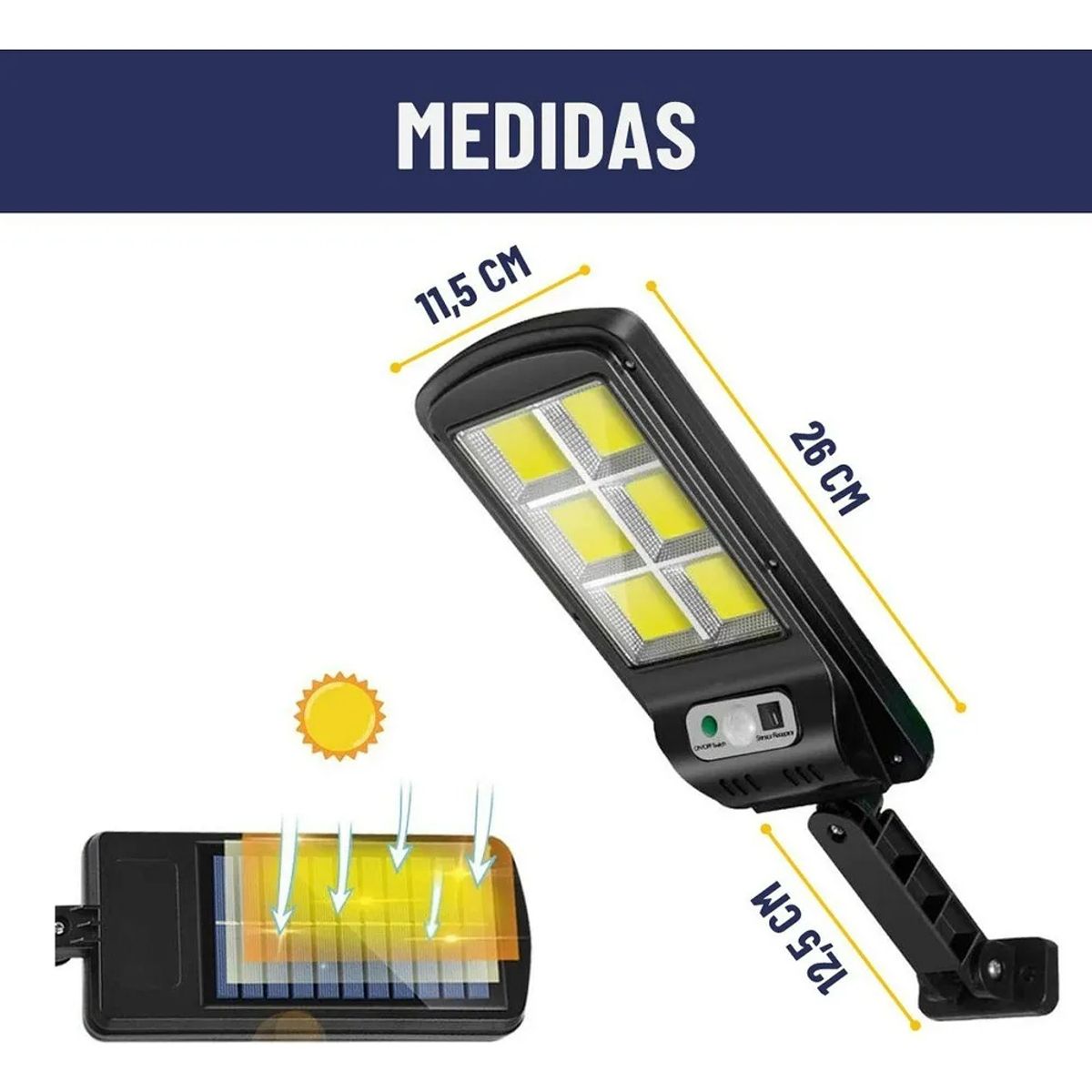 AFVENTURA - Foco Solar Led Exterior Sensor Movimiento Set De 2