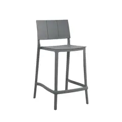 PLOS - Silla Piso Bar Taburete Terraza Cocina X1 Unidad Novara Gris Oscuro