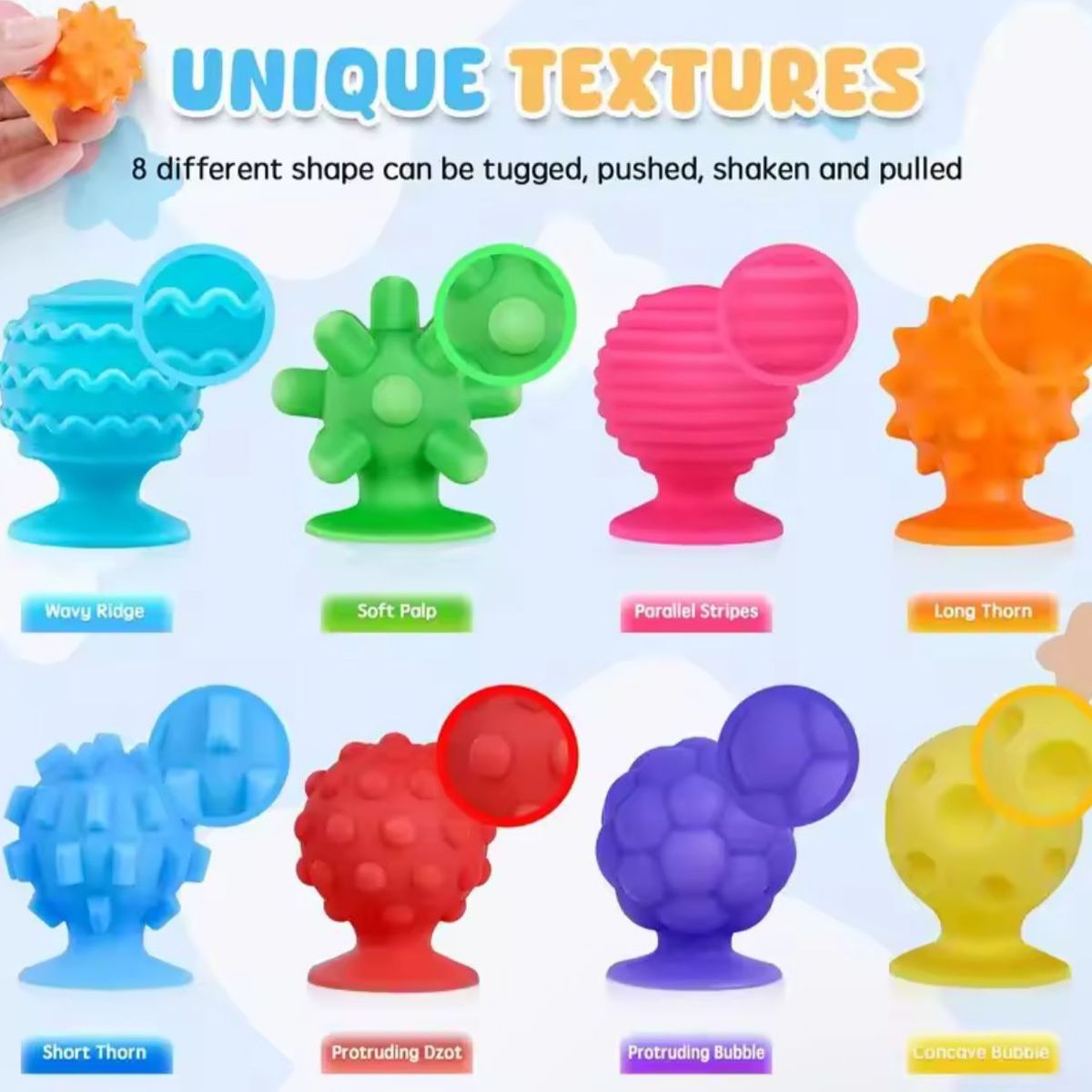 GENERICO - Juguete Sensorial con Ventosa Texturizado antiestrés