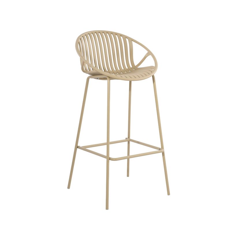 PLOS - Silla Piso Bar Taburete Terraza Cocina X1 Unidad Plos Palermo Beige