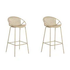 PLOS - Silla Piso Bar Taburete Terraza Cocina X2 Unidad Palermo Beige