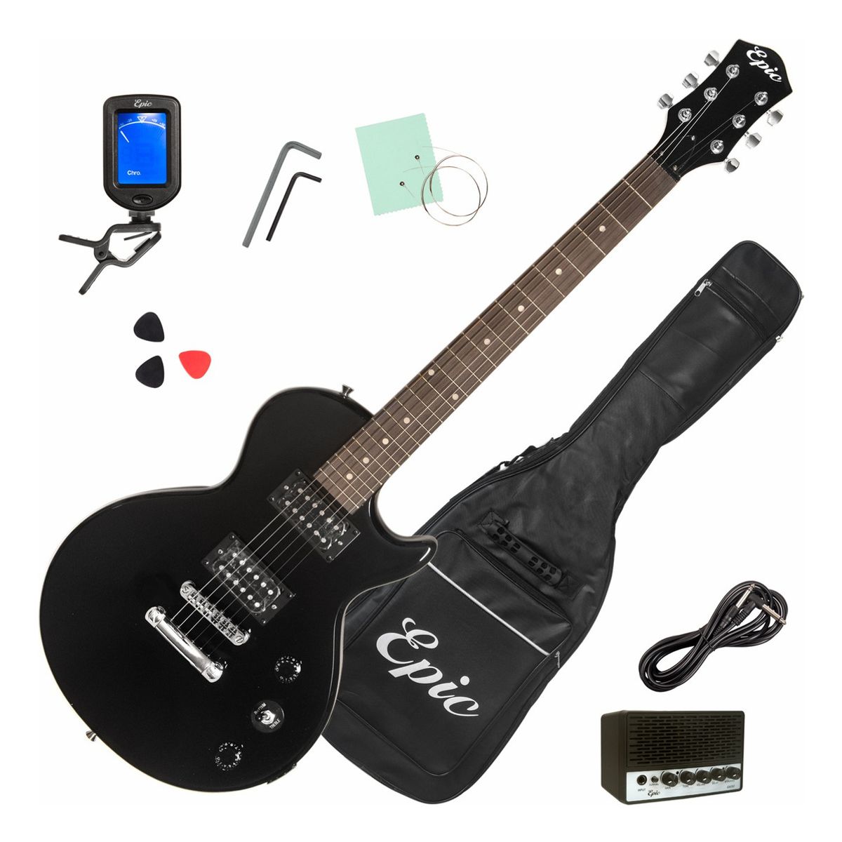 GENERICO - Guitarra Eléctrica Lp Epic pack Funda Amplificador Afinador Color Black