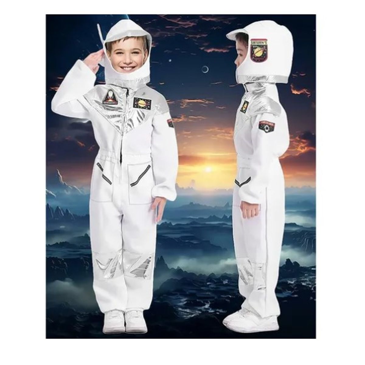 ESHOPANGIE - Disfraz De Astronauta Para Niño Incluye Sombrero-130