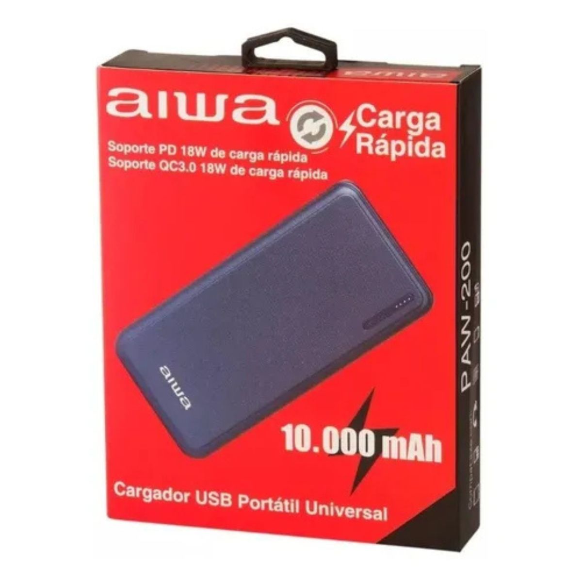 AIWA - CARGADOR PORTATIL AIWA POWER BANK 10000MAH USB-A TIPO-C PAW-200
