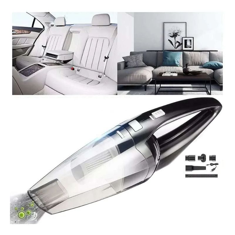 GENERICO - Kit Aspiradora Portátil Inalámbrica Auto Hogar 120w / 209007