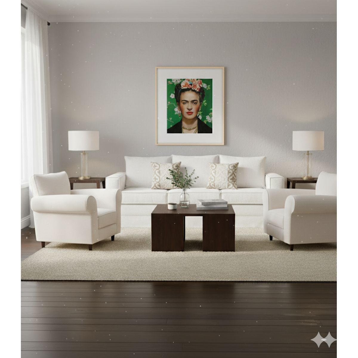 MUNDO LIVING - Living 311 Noah Crudo Sofa 3 cuerpos + 2 poltronas resortes