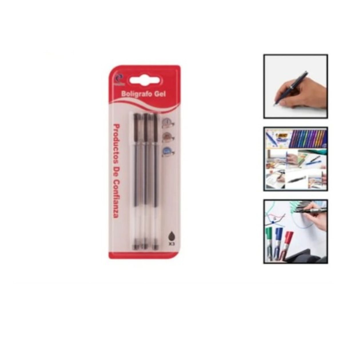 GENERICO - Set 9 Unidades De Boligrafo Punta Gel Negro