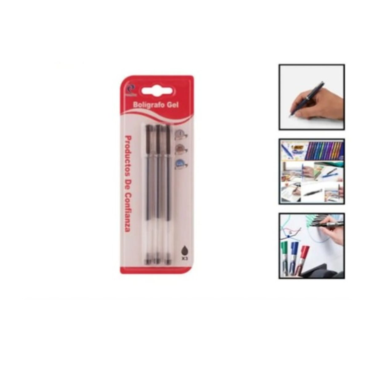 GENERICO - Set 9 Unidades De Boligrafo Punta Gel Negro