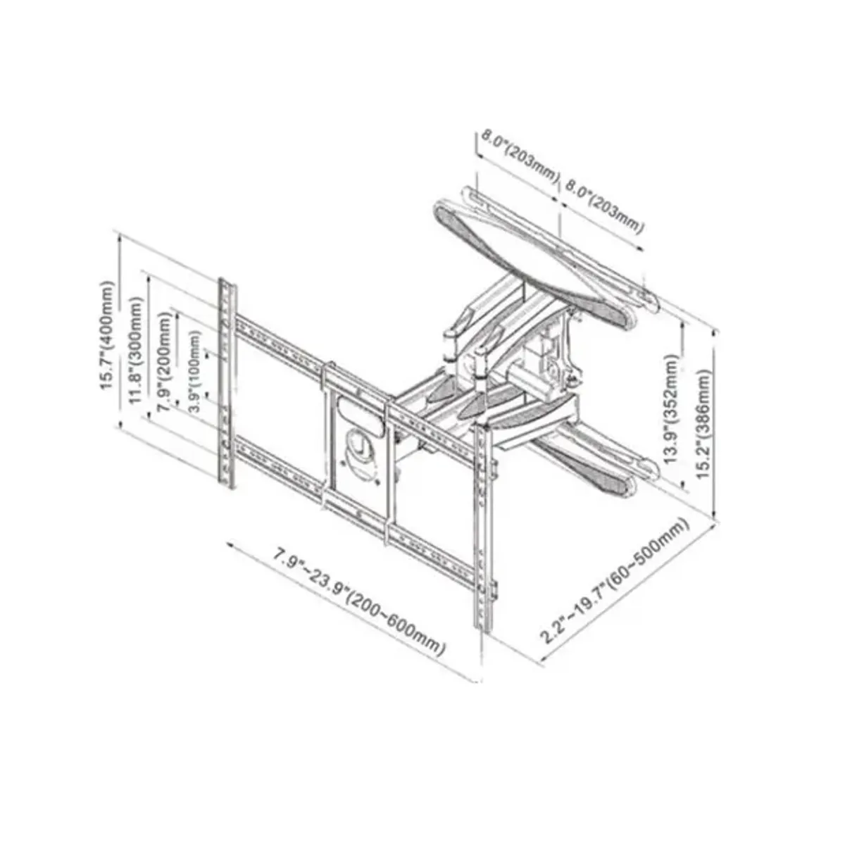 GENERICO - Brazo Articulado Base Tv Universal Soporte 55-85 Pulgadas