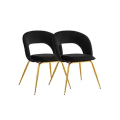 HABITA2 CHILE - Pack 2 Sitial Ibiza Patas Doradas - Negro