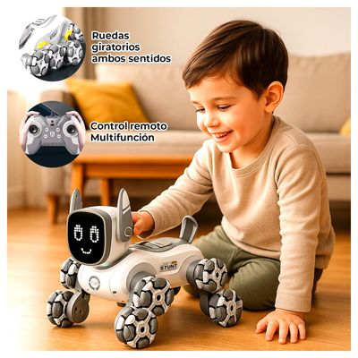Imagen 2 del producto Perro Robot Juguete Interactivo Con Control Y Luces - Blanco