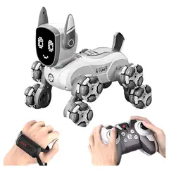 GLOBAL LATIN GROUP - Perro Robot Juguete Interactivo con Control y Luces LED - Rosa