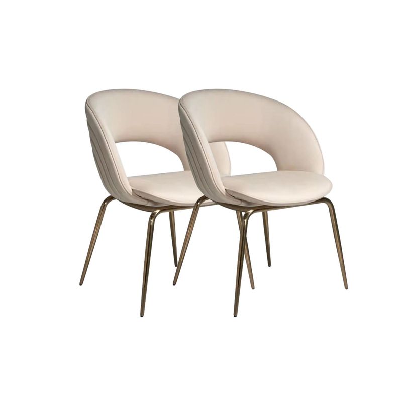 HABITA2 CHILE - Pack 2 Sitial Ibiza Patas Doradas - Beige