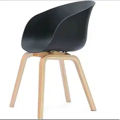 HABITA2 CHILE - Sitial Serenity base polipropileno patas metalicas simil madera - Negro