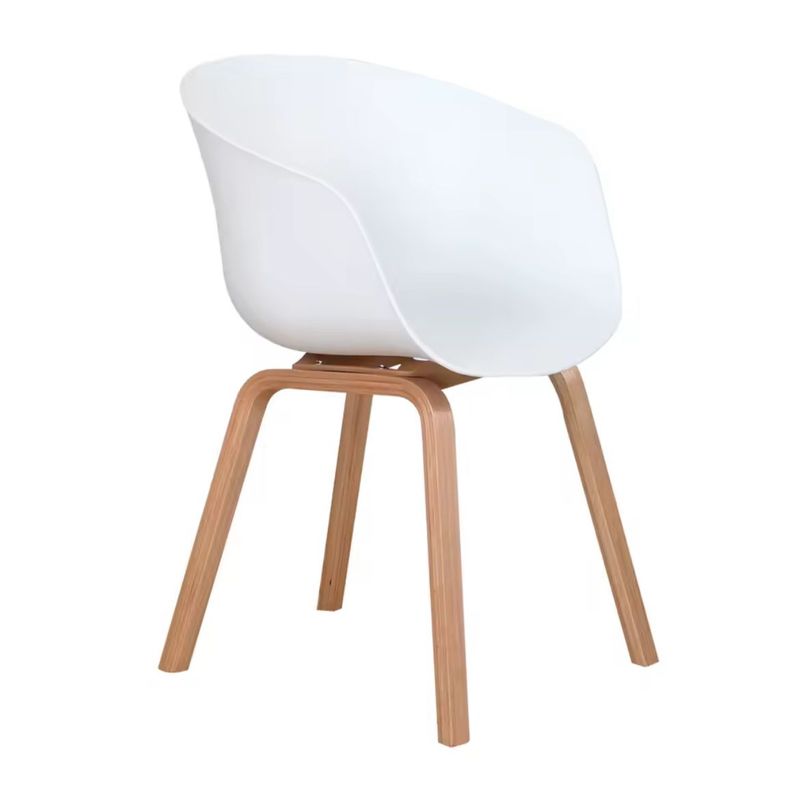 HABITA2 CHILE - Sitial Serenity base polipropileno patas metalicas simil madera - Blanco