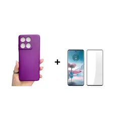 GENERICO - Kit Carcasa Silicona Con Lamina De Vidrio Para EDGE 60 5G - Morado