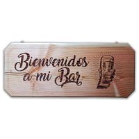 Letrero de Bar Grabado en Madera para Quincho