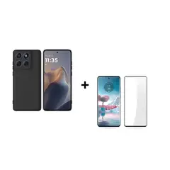 GENERICO - Kit Carcasa Silicona Con Lamina De Vidrio Para EDGE 60 5G - Negro