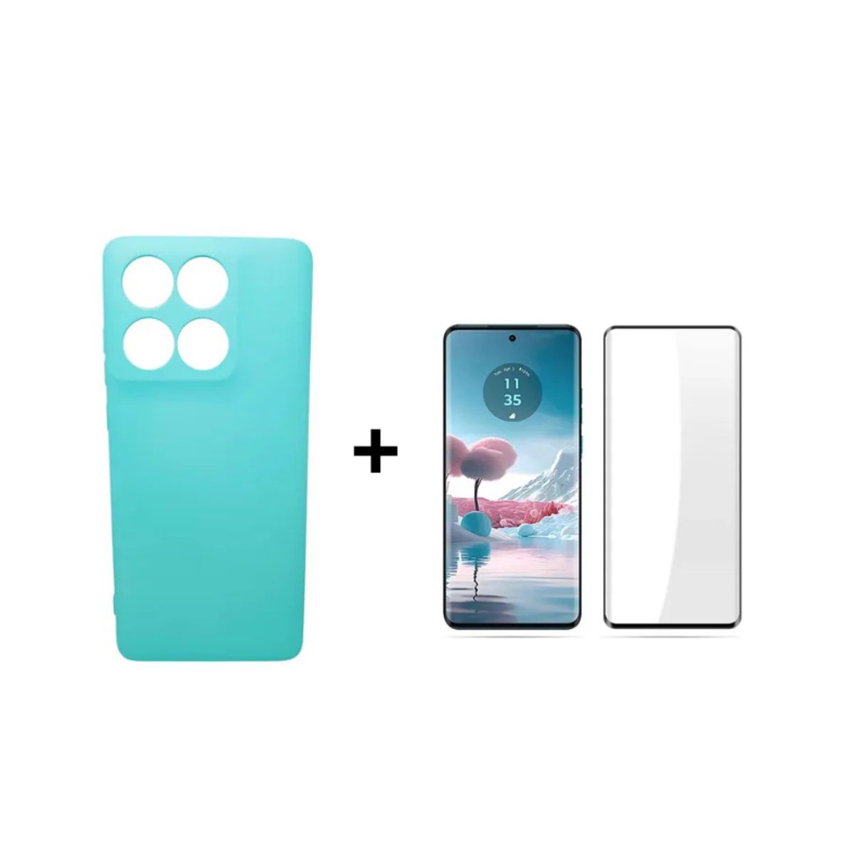 GENERICO - Kit Carcasa Silicona Con Lamina De Vidrio Para EDGE 60 5G - Calipso