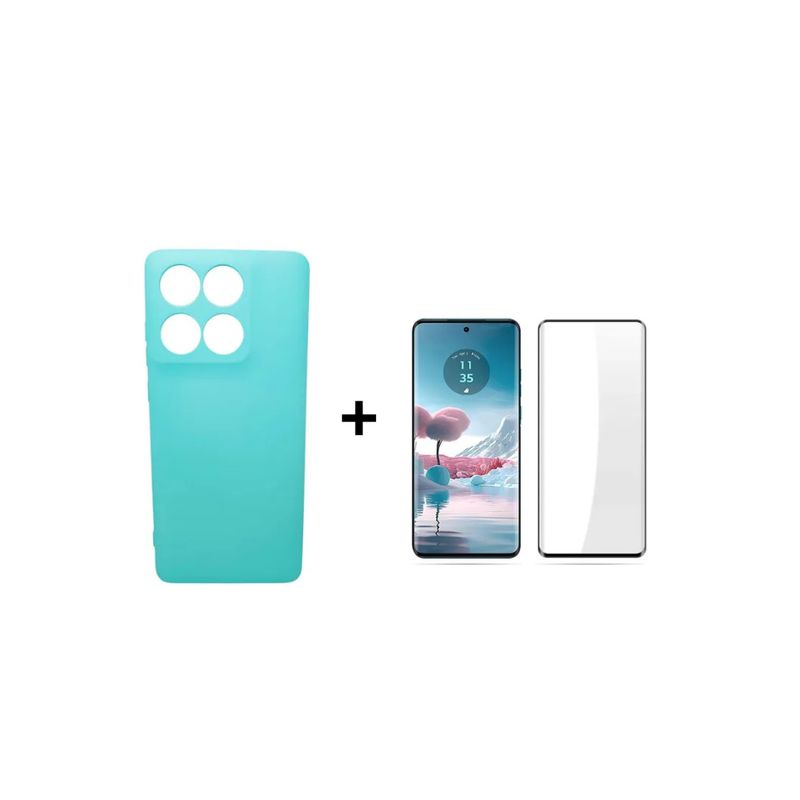 GENERICO - Kit Carcasa Silicona Con Lamina De Vidrio Para EDGE 60 5G - Calipso