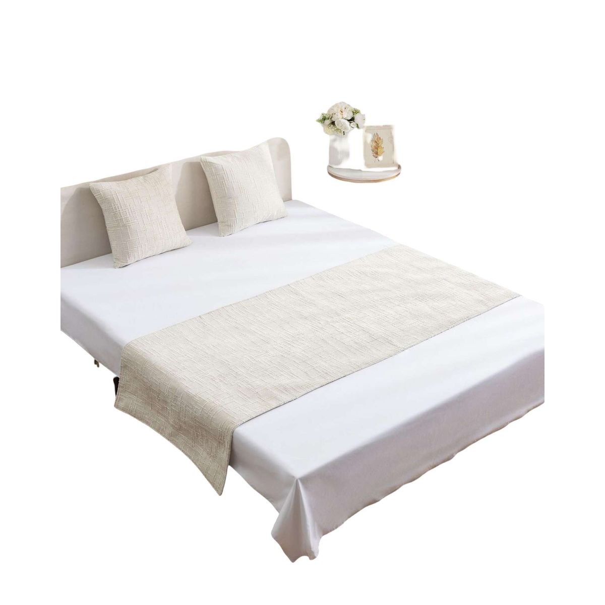 GENERICO - PIECERA MAS 2 FUNDAS MODELO CHENILLE BEIGE CLARO