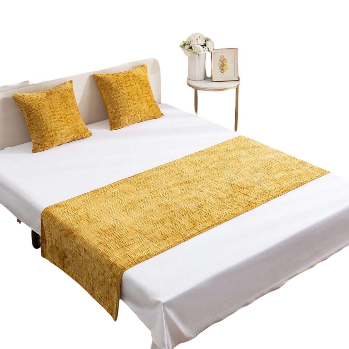 GENERICO - PIECERA MAS 2 FUNDAS MODELO CHENILLE AMARILLO