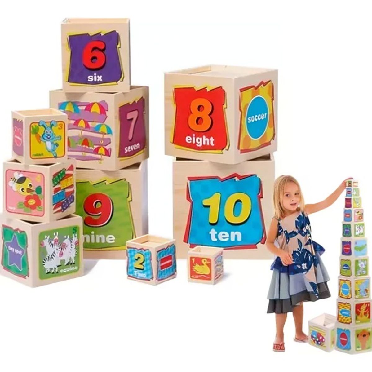 GENERICO - Torre 10 Juguete Madera