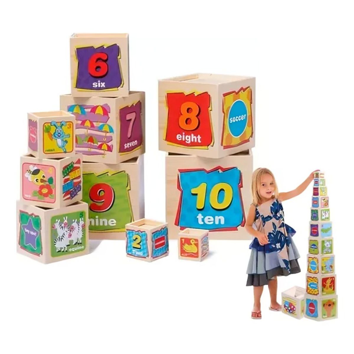 GENERICO - Torre 10 Juguete Madera