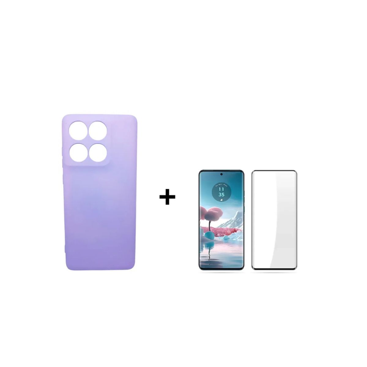 GENERICO - Kit Carcasa Silicona Con Lamina De Vidrio Para EDGE 60 Fusión 5G