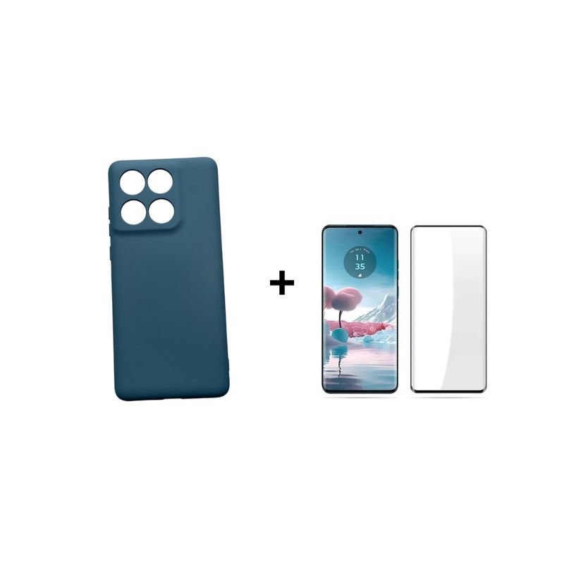 GENERICO - Kit Carcasa Silicona Con Lamina De Vidrio Para EDGE 60 Fusión 5G